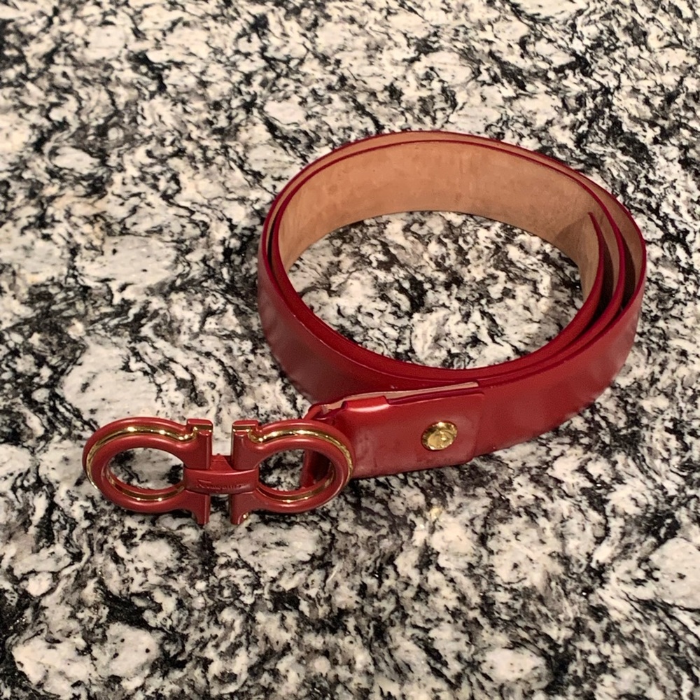Red Salvatore Ferragamo belt size 40